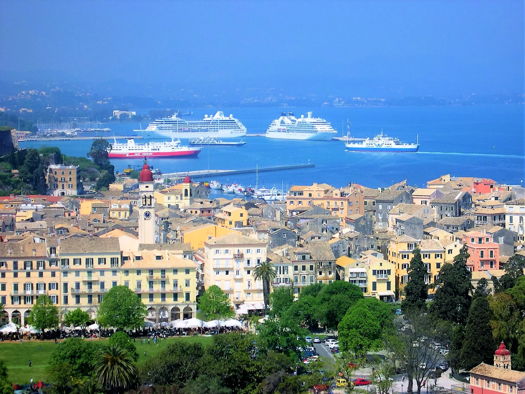 Corfu Old Town seen from the Old Fortress