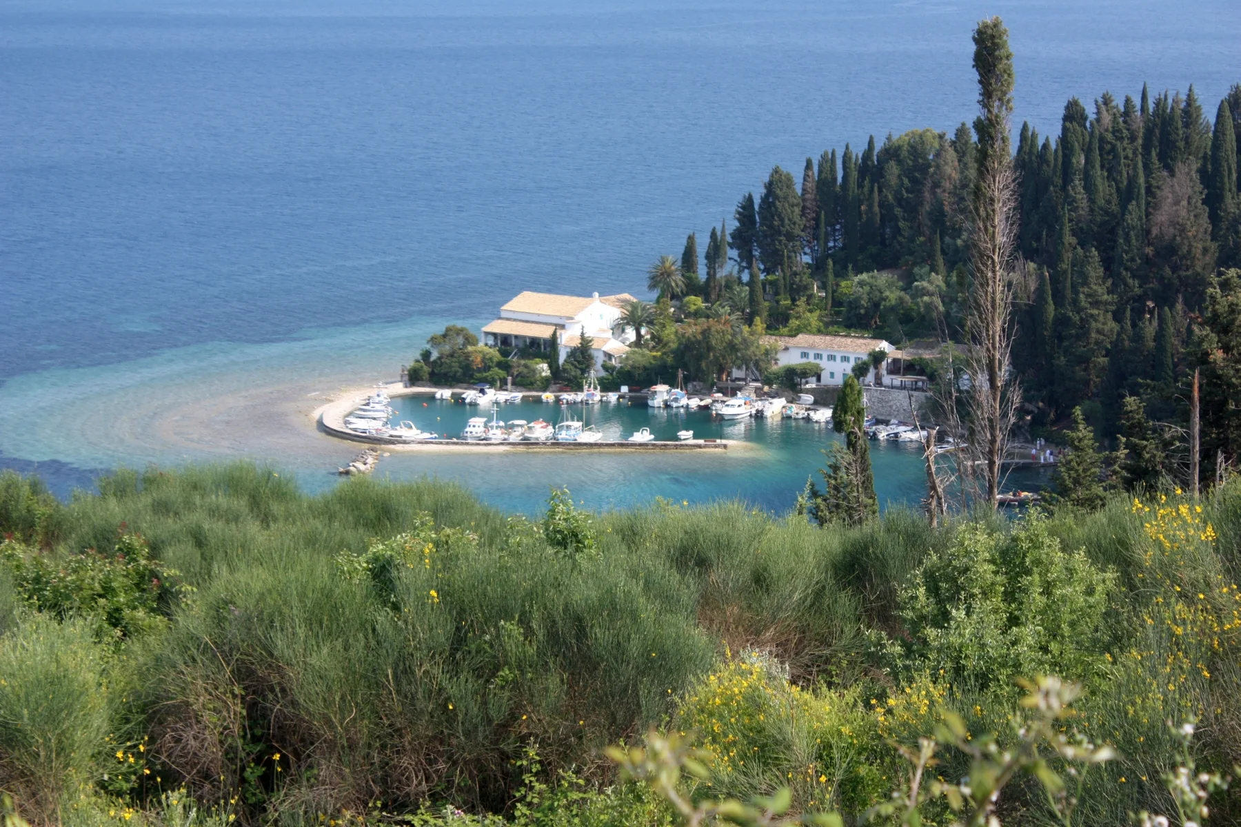 Kouloura bay on the north-east coast of Corfu